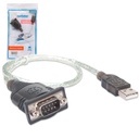 Manhattan Adaptador Serial RS-232 Macho DB9 - USB Macho, 45cm, Transparente AD-113 SKU: 205153