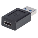 Manhattan Adaptador USB C 2.0 Hembra - USB A Macho, Negro AC-6509 OTG SKU: 354653