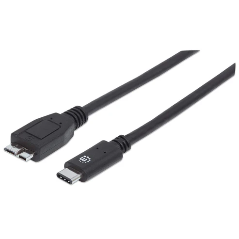 Manhattan Cable USB 3.0 Micro-B Macho - USB 3.1 C Macho, 1 Metro, Negro CB-1072 SKU: 353397