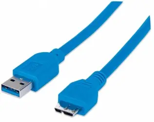 Manhattan Cable USB 3.0, USB A Macho - Micro USB B Macho, 1 Metro, Azul SKU: 393898