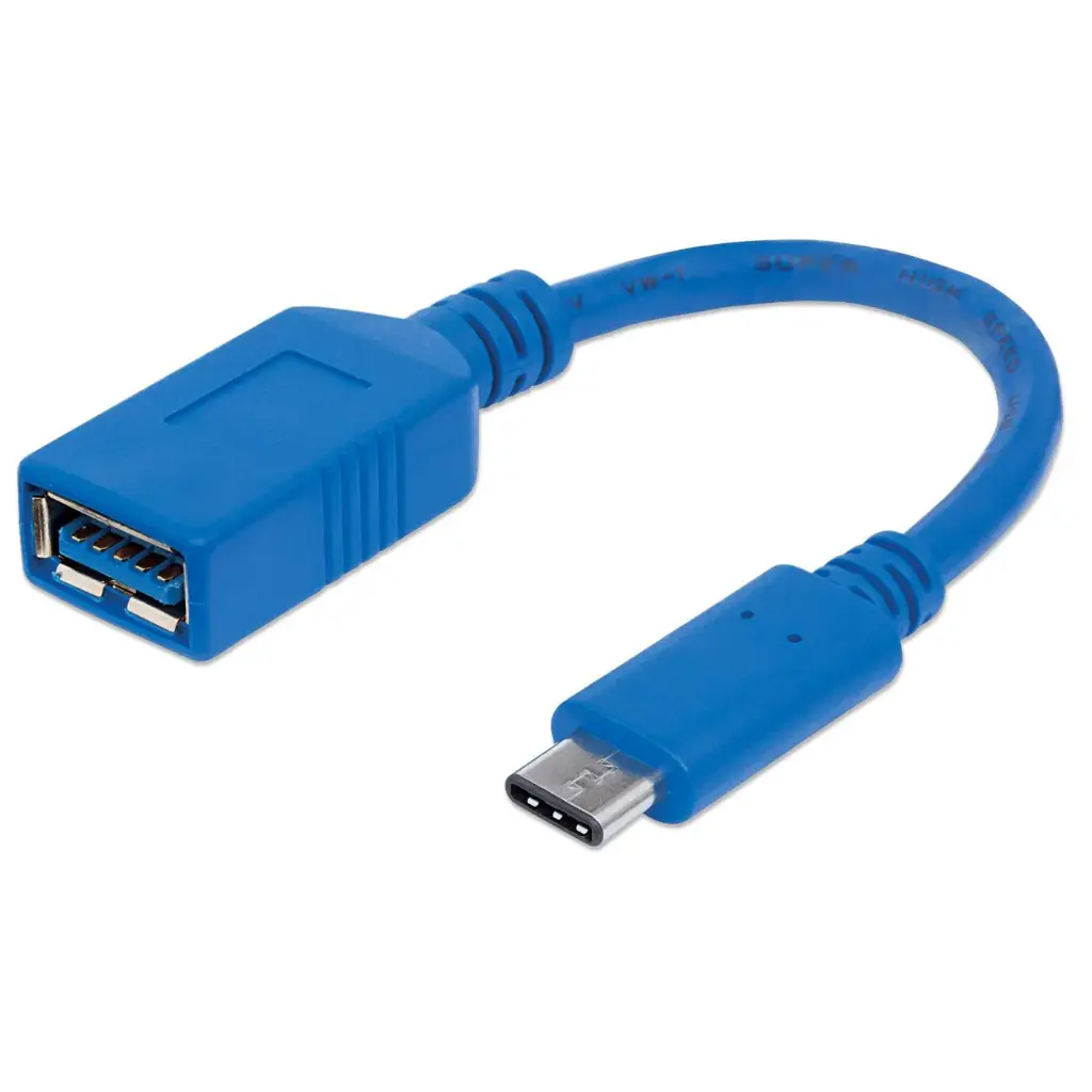 Manhattan Cable USB 3.1 C Macho - USB 3.0 A Hembra, 15cm, 3A, Azul CB-977 OTG SKU: 353540 TIPO C