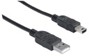 Manhattan Cable USB A Macho - USB Mini B Macho, 1.8 Metros, Negro CB-386 SKU: 333375