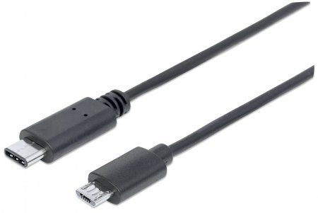 [354967] Manhattan Cable USB C Macho - Micro USB B Macho, 2 Metros, Negro Tipo C SKU: 354967