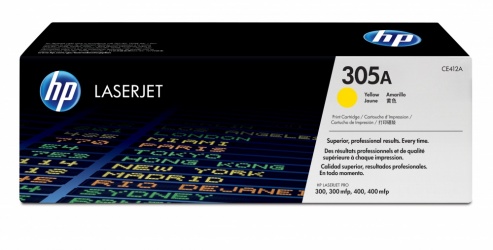 CE412A Amarillo Original Toner 305A HP Color LaserJet Pro 300, 300MFP, 400, 400MFP 2,600 Páginas SKU: CE412A