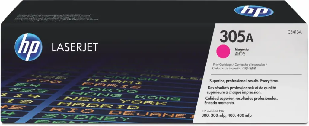 [CE413A] CE413A Magenta Original Toner 305A HP Color LaserJet Pro 300, 300MFP, 400, 400MFP 2,600 Páginas SKU: CE413A