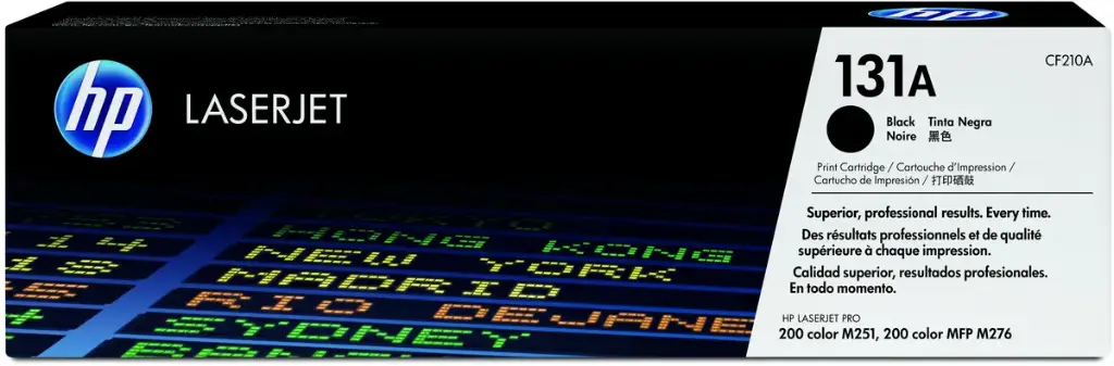 CF210A Negro Original Toner 131A HP Color LaserJet Pro 200 Color M251, MFP M276 1,520 Páginas SKU: CF210A