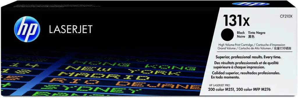 [CF210X] CF210X Negro Original Toner 131A/131X HP Color LaserJet Pro 200 Color M251, MFP M276 2,400 Páginas SKU: CF210X