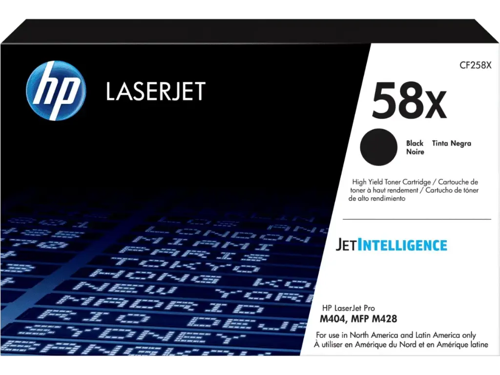 CF258X Original Toner 58X HP LaserJet Pro M404, MFP M430, M406, MFP M428 10,000 Páginas SKU: CF258X