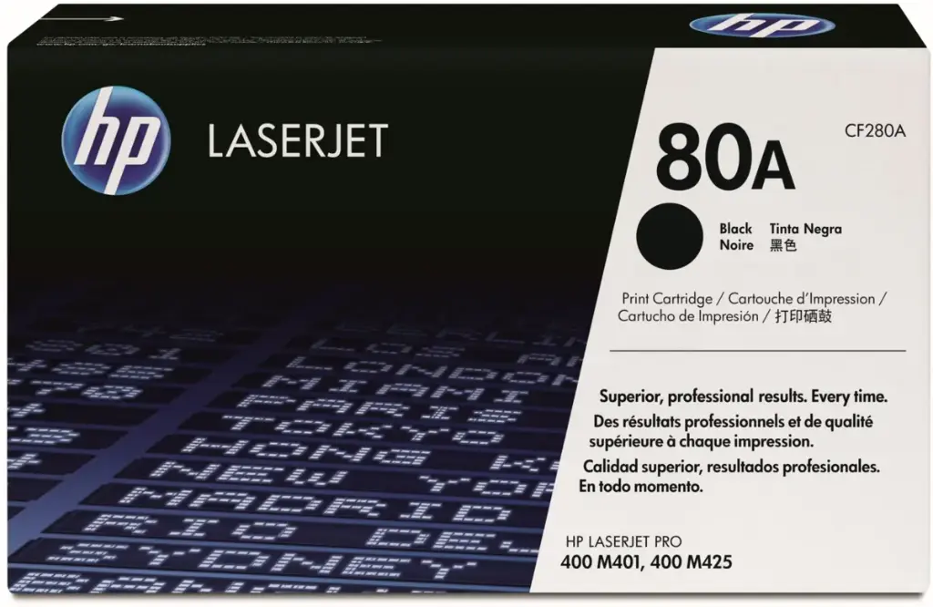CF280A Original Toner 80A HP LaserJet Pro 400, M401, M425 2,700 Páginas SKU: CF280A