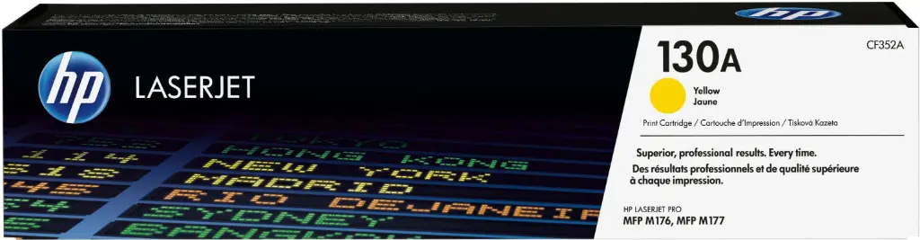 CF352A Amarillo Original Toner 130A HP LaserJet Pro MFP M176, MFP M177 1,000 Páginas SKU: CF352A