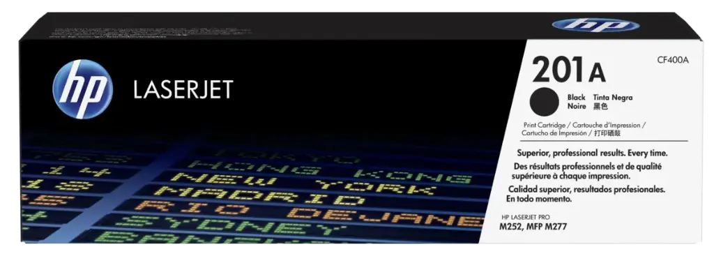 [CF400A] CF400A Negro Original Toner 201A HP Color LaserJet Pro MFP M277, M274, M252 1,500 Páginas SKU: CF400A
