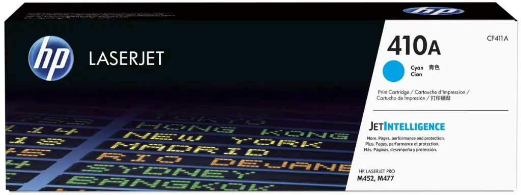 CF411A Cian Original Toner 410A HP Color LaserJet Pro M452, M477, M377 2,300 Páginas SKU: CF411A