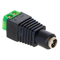 Saxxon Adaptador Hembra Tipo Jack de 3.5 mm Plug Hembra Polarizado de 12 Vcc / Terminales Tipo Tornillo / Polarizado (+/-) / Ideal para Cámaras de Video Vigilancia.
