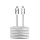 Cable de Carga Rápida Vorago de USB Tipo C a USB Tipo C, Largo de 1m, Color Blanco SKU: CAB-124-WH