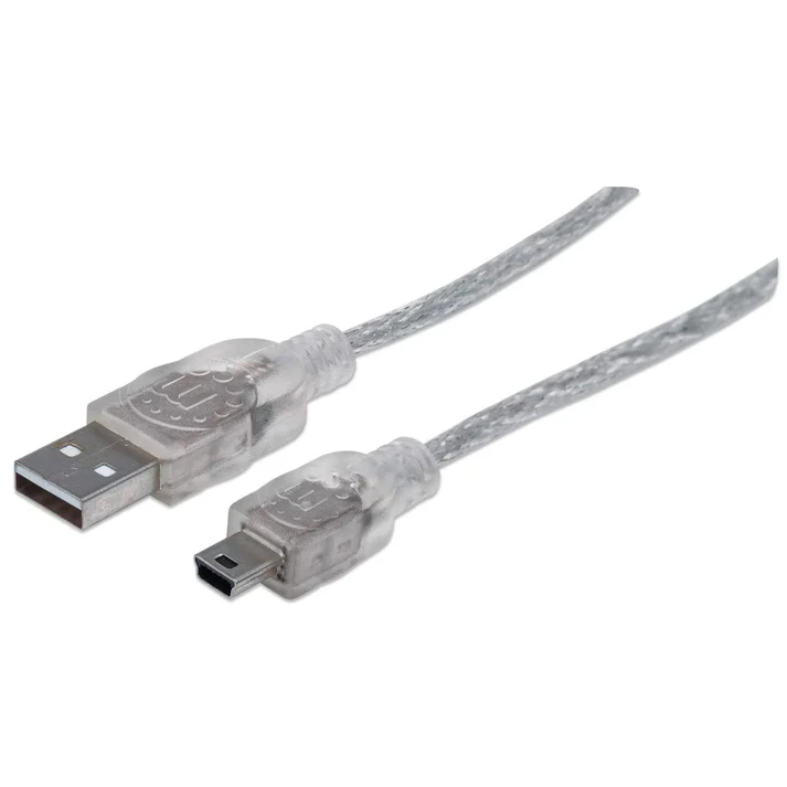 Manhattan Cable USB Macho- USB Mini Macho, 1.8 metros, Transparente CB-201 SKU: 333412