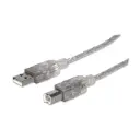 Manhattan Cable de Alta Velocidad USB 2.0, USB A Macho - USB B Macho, 5 Metros, Plata CB-358 SKU: 345408