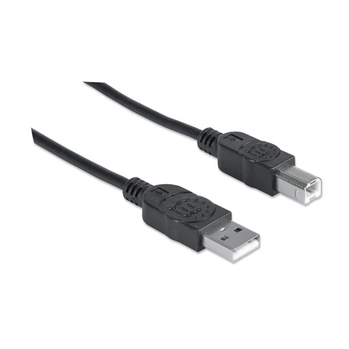 [333382] Manhattan Cable para Dispositivos USB de Alta Velocidad, USB 2.0 A Macho - USB 2.0 B Macho, 3 Metros, Negro CB-232 SKU: 333382
