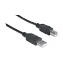 Manhattan Cable para Dispositivos USB de Alta Velocidad, USB 2.0 A Macho - USB 2.0 B Macho, 3 Metros, Negro CB-232 SKU: 333382