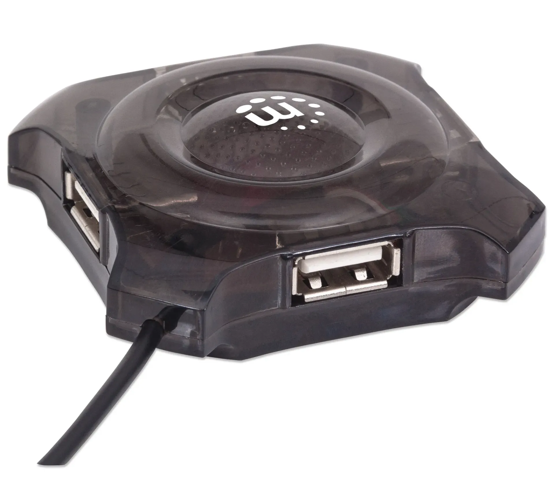 Manhattan Hub USB 1.1 de 4 Puertos, 12 Mbit/s, Negro/Transparente, ACCITL2570 SKU: 162272