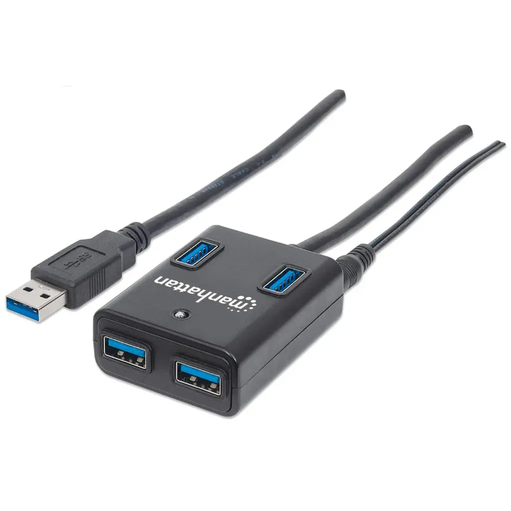 Manhattan Hub USB A 3.0 de Supervelocidad, 4 Puertos, 5000 Mbit/s, con Fuente AC-4576 SKU: 162302