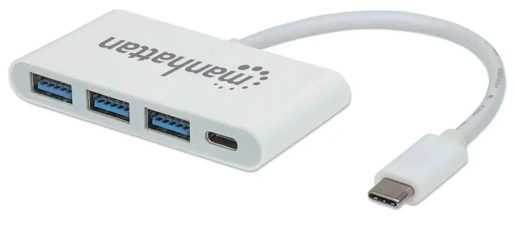 Manhattan Hub USB C 3.1, 3x USB A Hembra, 1x USB C Hembra, 5000 Mbit/s, Blanco AC-7246 SKU: 163552