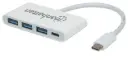 Manhattan Hub USB C 3.1, 3x USB A Hembra, 1x USB C Hembra, 5000 Mbit/s, Blanco AC-7246 SKU: 163552