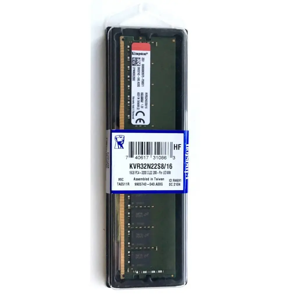 Memoria RAM Kingston ValueRAM DDR4, 3200MHz, 16GB, Non-ECC, CL22 SKU: KVR32N22S8/16