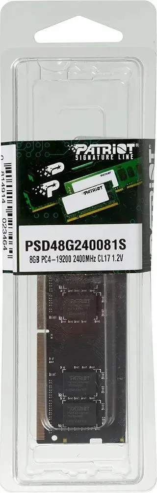 Memoria RAM Patriot Signature Green DDR4, 2400MHz, 8GB (1x 8GB), Non-ECC, CL17, SO-DIMM SKU: PSD48G240081S