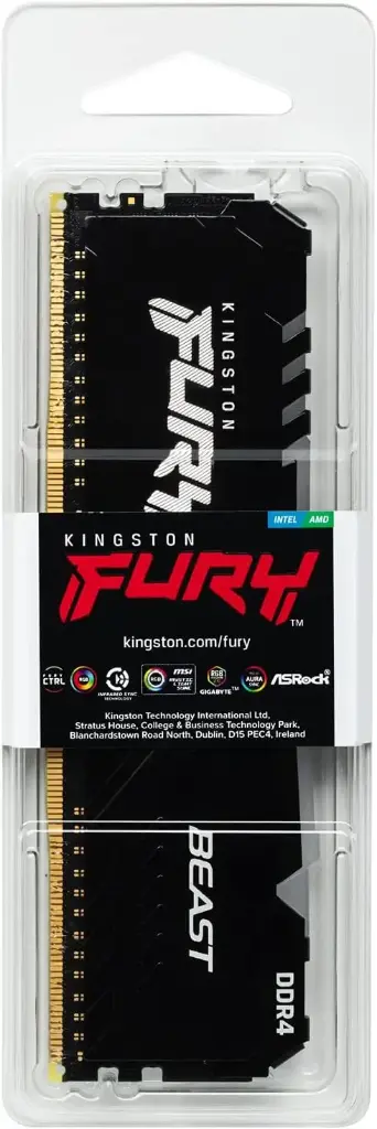 Memoria RAM U-DIMM Kingston FURY Beast RGB DDR4, 2666MHz, 16GB, Non-ECC, XMP SKU: KF426C16BBA/16