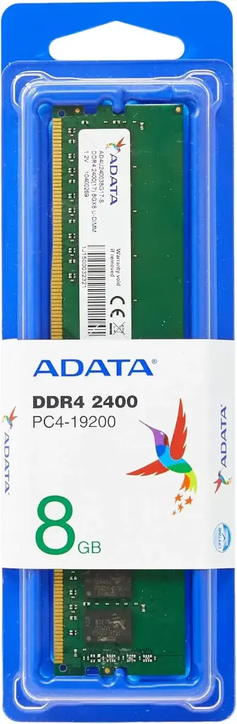 Memoria RAM UDIMM Adata DDR4, 2400MHz, 8GB, Non-ECC, CL17 SKU: AD4U240038G17-S