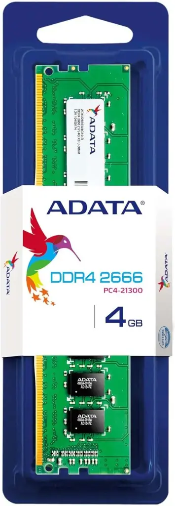 Memoria RAM UDIMM Adata Premier DDR4, 2666MHz, 4GB, Non-ECC, CL19 SKU: AD4U2666J4G19-S