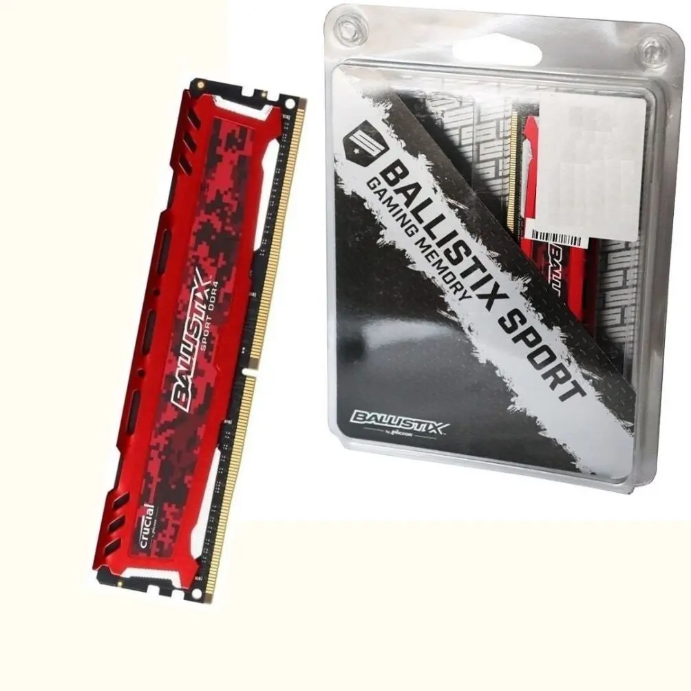 Memoria RAM UDIMM Crucial Ballistix Sport LT Red DDR4, 2666MHz, 16GB, Non-ECC, CL16, XMP SKU: BLS16G4D26BFSE