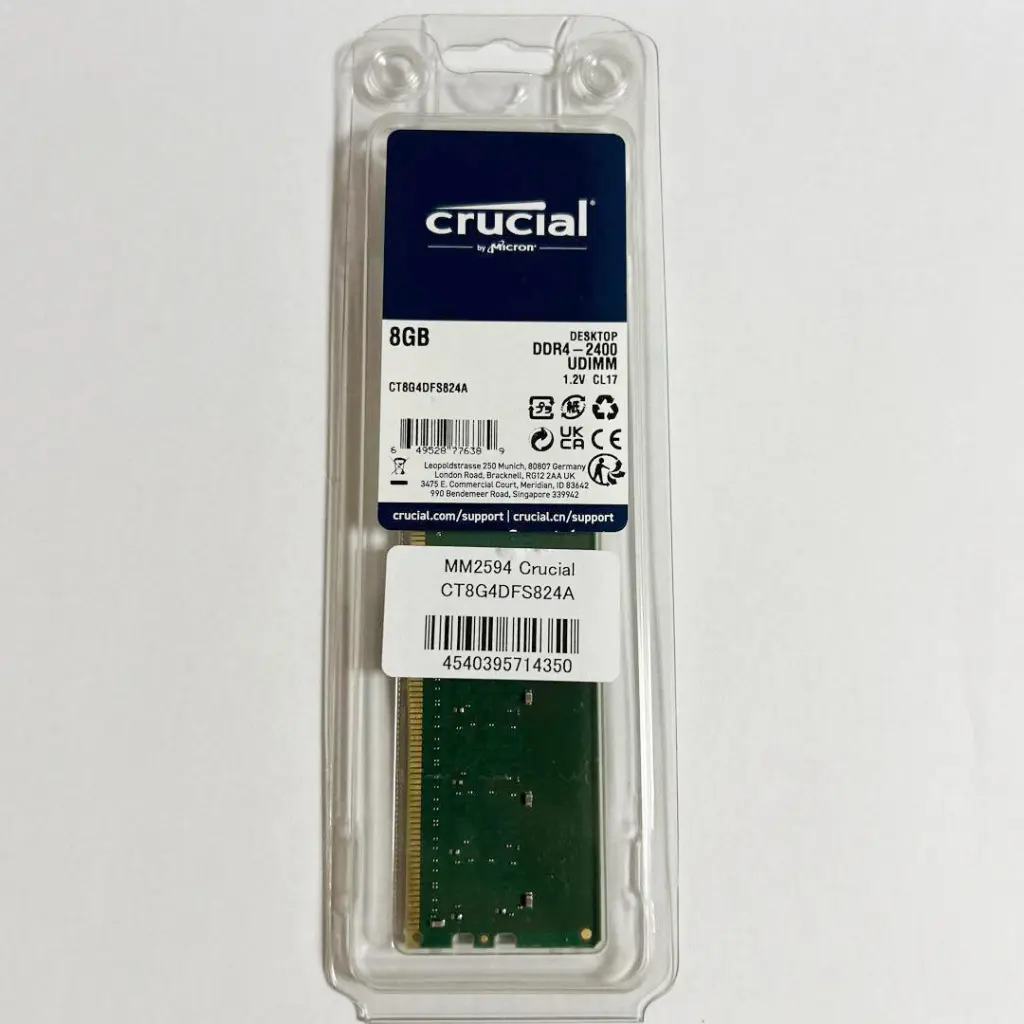 Memoria RAM UDIMM Crucial DDR4, 2400MHz, 8GB, Non-ECC, CL17 SKU: CT8G4DFS824A
