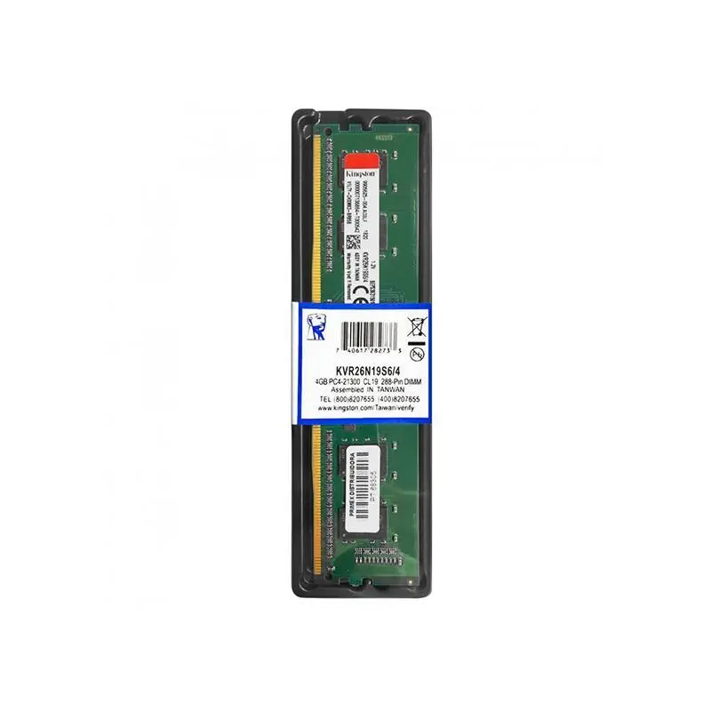 Memoria RAM UDIMM Kingston ValueRAM DDR4, 2666MHz, 4GB, Non-ECC, CL19 SKU: KVR26N19S6/4
