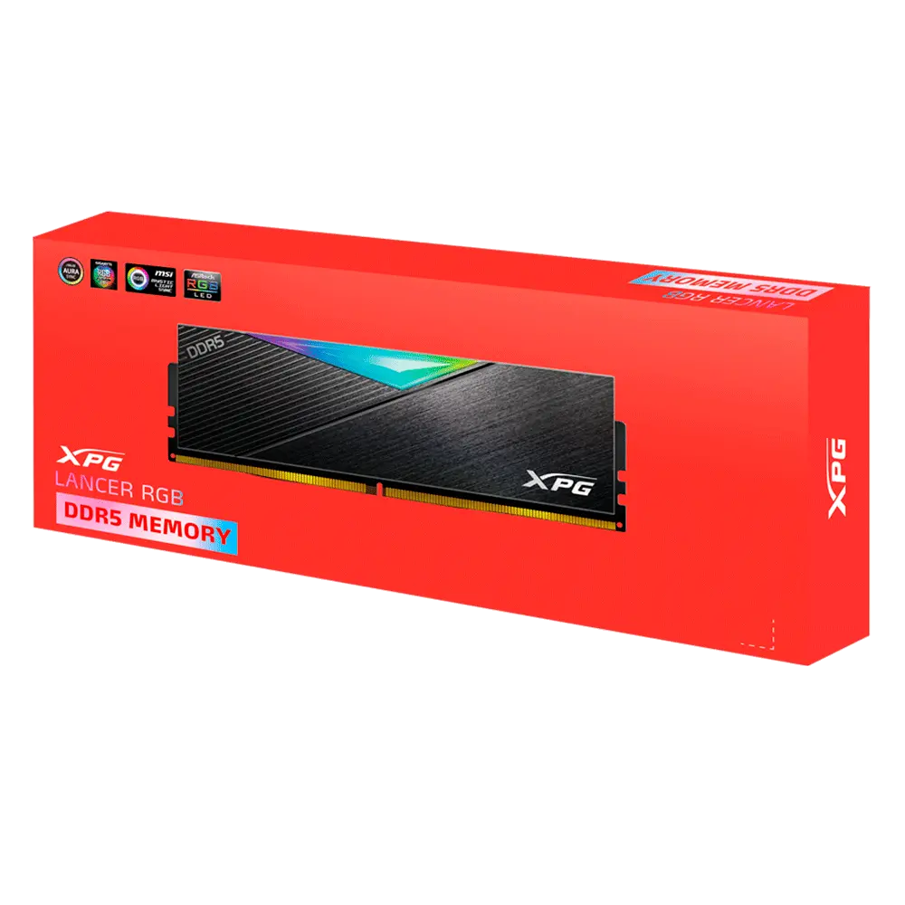 Memoria RAM XPG Lancer RGB Black DDR5, 5200MHz, 16GB, ECC, CL38, XMP SKU: AX5U5200C3816G-CLARBK