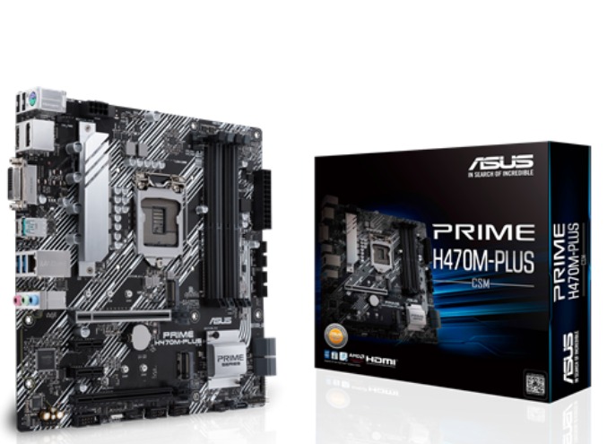 Motherboard Asus Prime H470M-PLUS/CSM S-1200 (Intel 10th Gen) Micro-ATX placa base (HDMI, Dual M.2, Intel 1Gb LAN, Usb 3.2 Gen 2 Type-C y ASUS Control Center Express) SKU: H470M-PLUS/CSM Tarjeta Madre