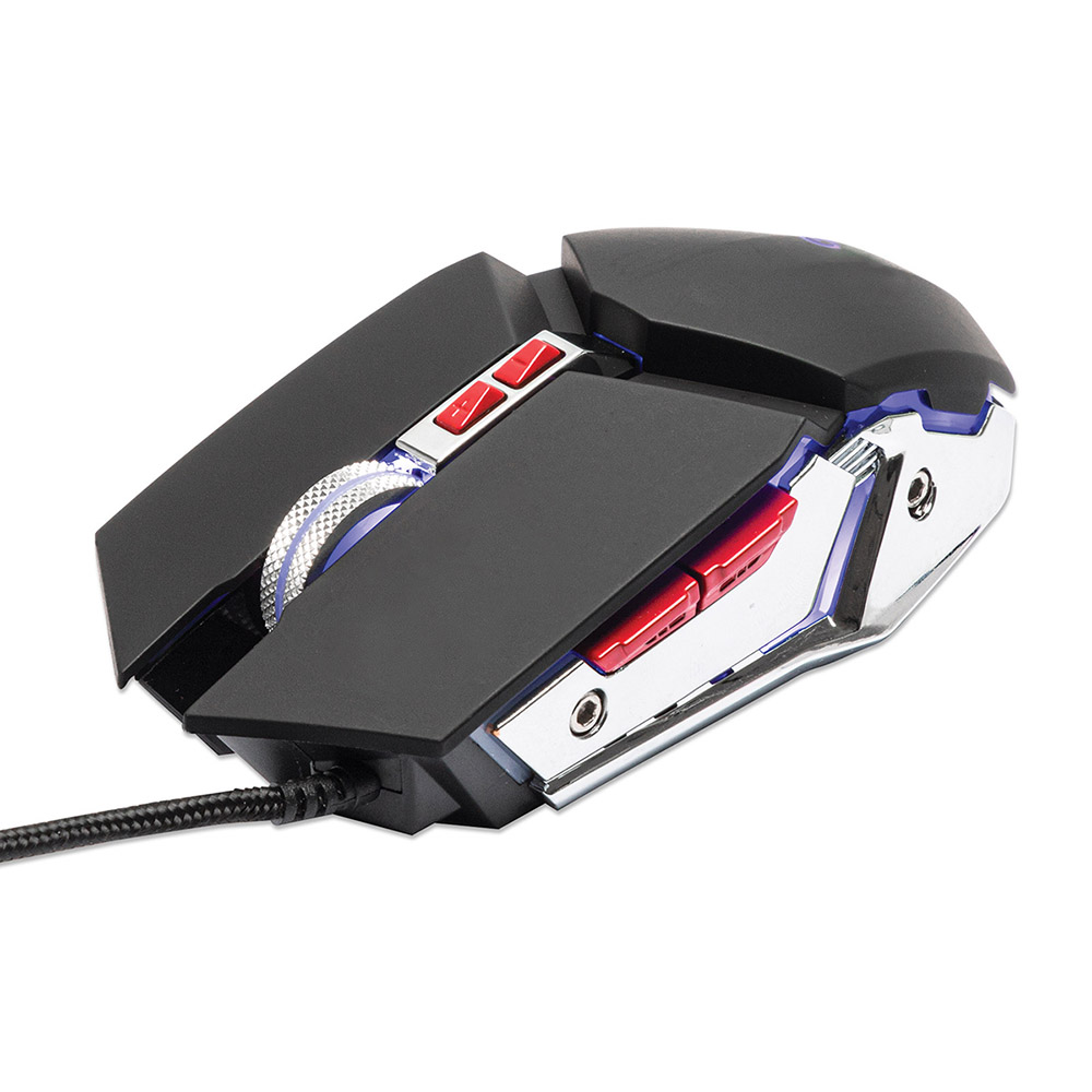 [179348] Mouse Gamer Manhattan Óptico, Alámbrico, USB, 3200DPI, Negro/Plata SKU: 179348