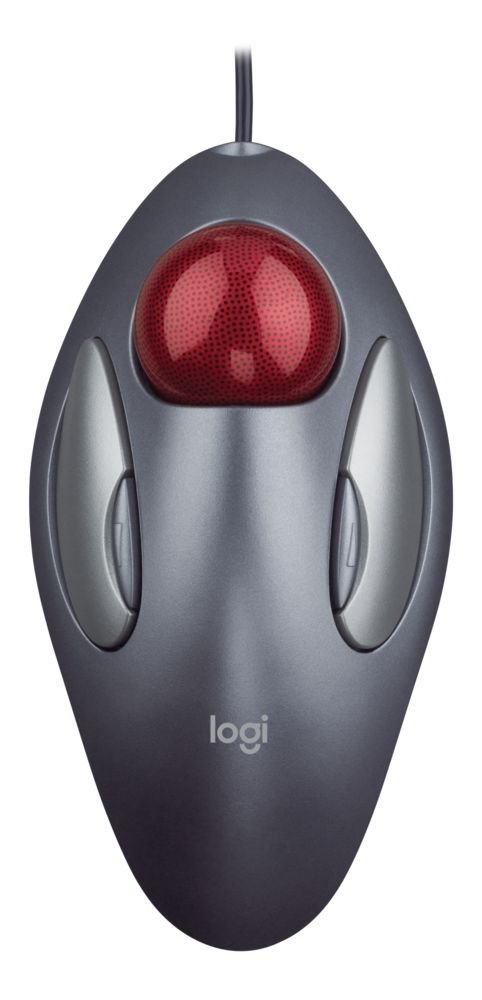 [910-000806] Mouse Logitech Óptico Trackball Marble, Alámbrico, USB+PS/2, Gris/Rojo SKU: 910-000806