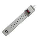 Multicontacto con Supresor de picos Koblenz SS-550 USB de 550 Joules con 5 contactos Nema 5-15R Barra de Contactos SKU: 00-5333-000