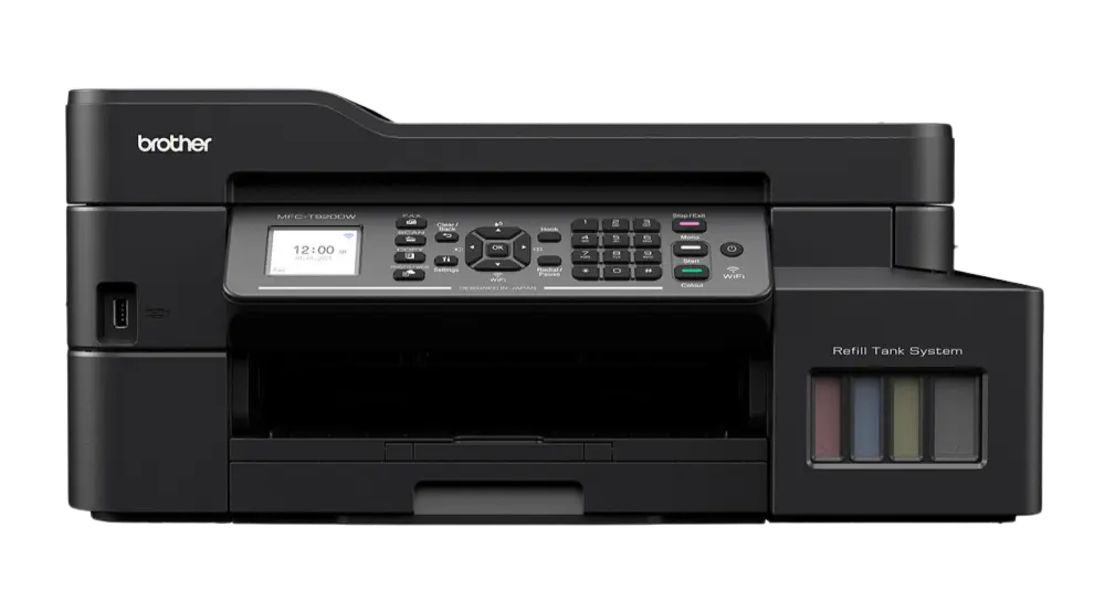 Multifuncional Brother MFC T920DW, Inkbenefit, Tinta Continua, Wifi Direct, Ethernet, Duplex, Bypass de 80 Hojas, Usb Frontal Impresora, Copiadora, Escaner, Fax, 30ppm Negro, 26ppm Color SKU: MFC-T920DW