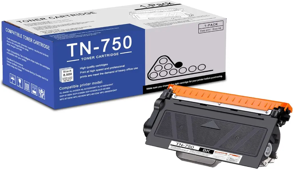 TN750 Negro Original Cartucho de Toner Brother TN-750 HL-5440D, HL-5450DN, HL-5470DW, MFC-8710DW, MFC-8910DW 8,000 Pag. SKU: TN750