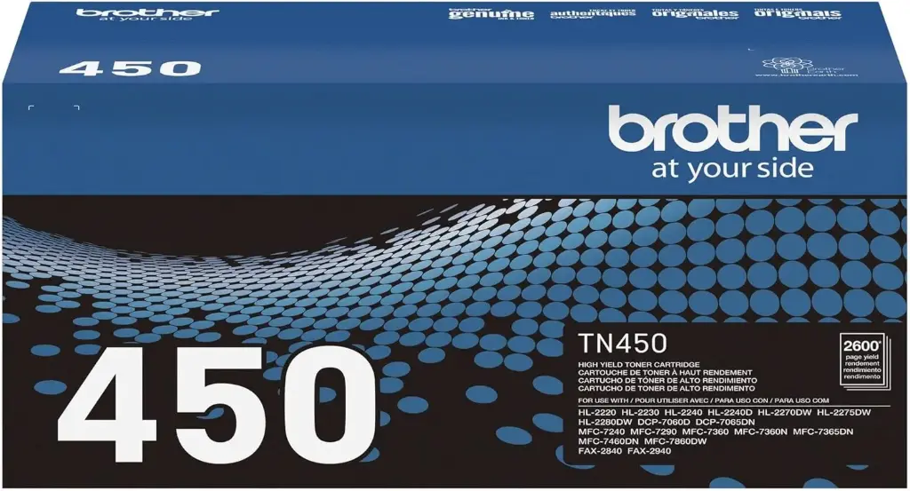 TN450 Negro Original Cartucho de Toner Brother TN-450 HL-2220, HL-2230, HL-2240D, HL-2270DW, HL-2275DW, DCP-7060D, DCP-7065DN, MFC-7240, MFC-7360N, MFC-7365DN, MFC-7460DN, MFC-7860DW 2,600 Pag. SKU: TN450