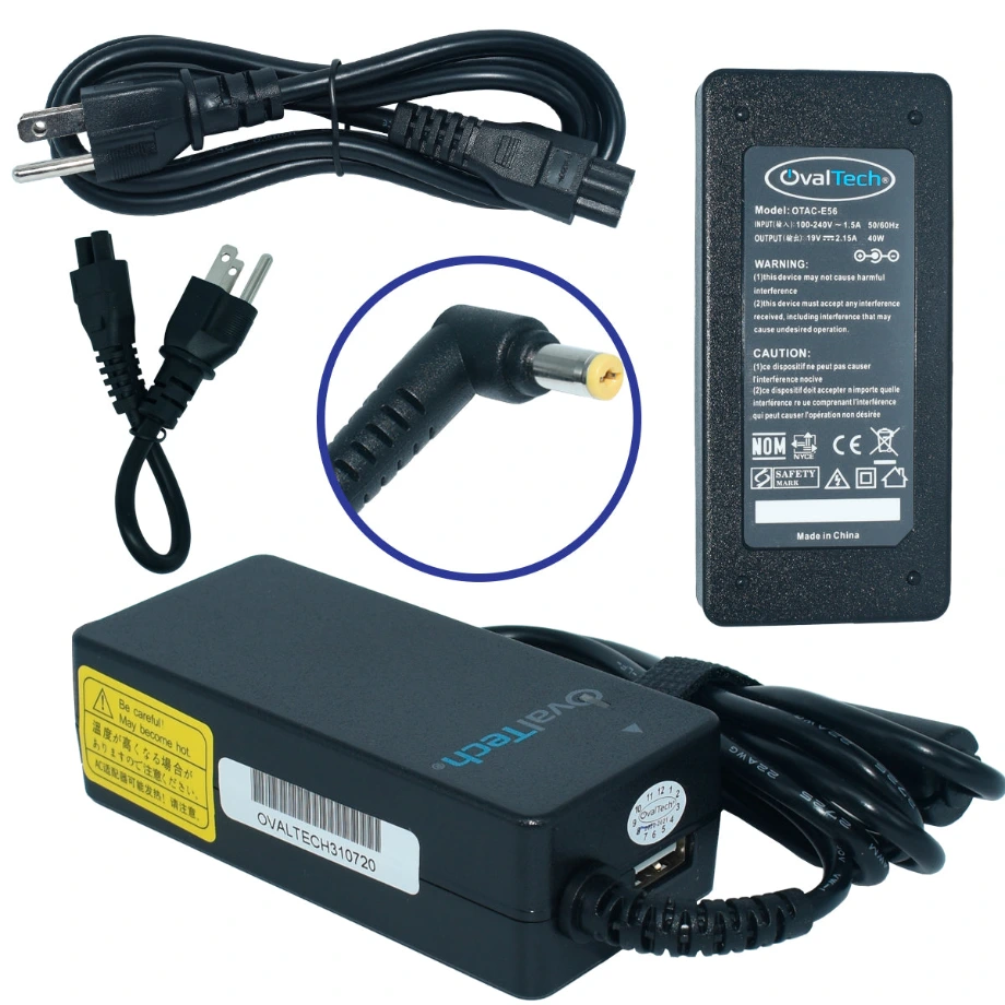 [OTAC-E56] OTAC-E56 Adaptador para Computadora NETBOOK 19V/2.15AH C/Blister + USB Marca OvalTech SKU: OTAC-E56