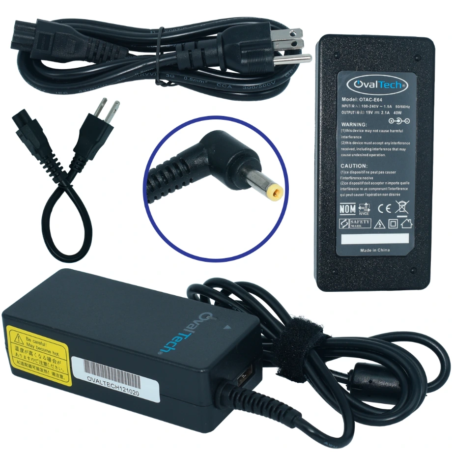 [OTAC-E64] OTAC-E64 Adaptador para Computadora NETBOOK 19V/2.1AH C/Blister + USB Marca OvalTech SKU: OTAC-E64