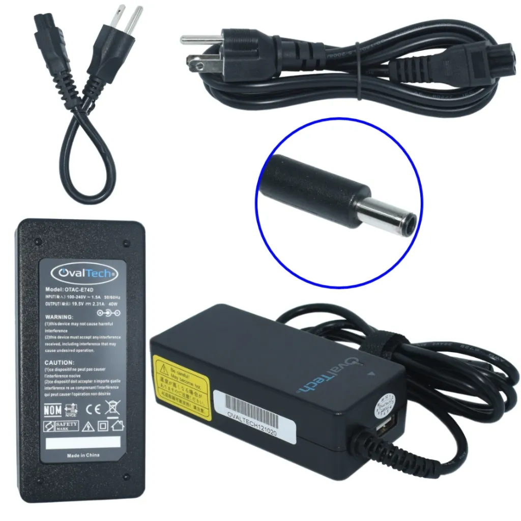 OTAC-E74D Adaptador para Computadora Portatil 19.5V/2.31AH Marca OvalTech Similar EK-L4 SKU: OTAC-E74D