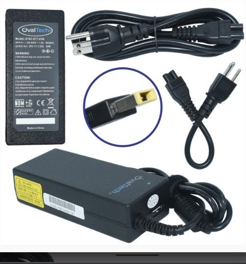 [OTAC-E77-65W] OTAC-E77-65W Adaptador para Computadora Portatil 20V/3.25AH C/Blister + USB Marca OvalTech SKU: OTAC-E77-65W