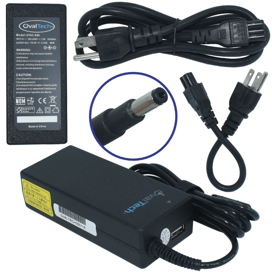 [OTAC-E80] OTAC-E80 Adaptador para Computadora Portatil 19.5V/3.33AH C/Blister + USB Marca OvalTech SKU: OTAC-E80