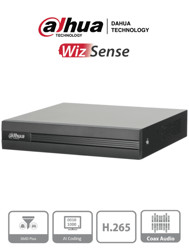 Dahua DVR de 8 Canales XVR1B08H-I 5MP para 1 Disco Duro, máx. 6TB, 2x USB 2.0, 1x RJ-45 SKU: DH-XVR1B08H-I