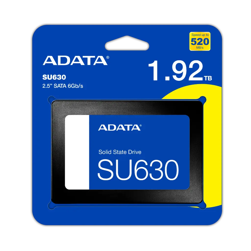 SSD Unidad de Estado Sólido ADATA Ultimate SU630 de 1.92TB, 2.5" SATA III (6Gb/s). SKU: ASU630SS-1T92Q-R