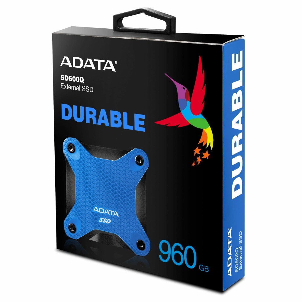 SSD Unidad de Estado Sólido externo ADATA SD600Q de 240GB, USB 3.1. Color Azul. SKU: ASD600Q-240GU31-CBL